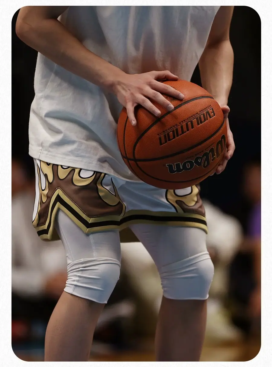 Men White Flame Basketball Shorts 2024 — feature 6