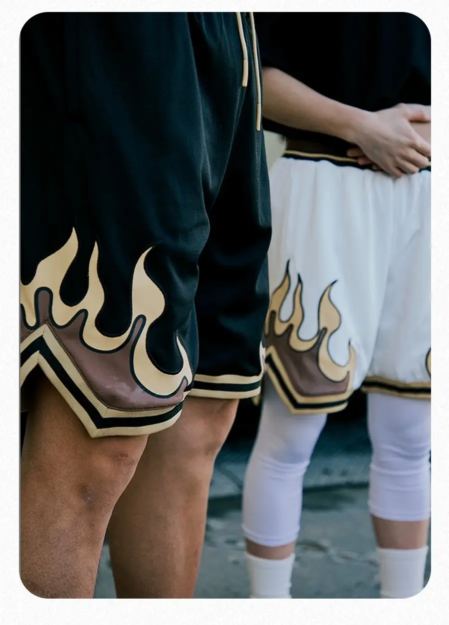 Men White Flame Basketball Shorts 2024 — feature 7