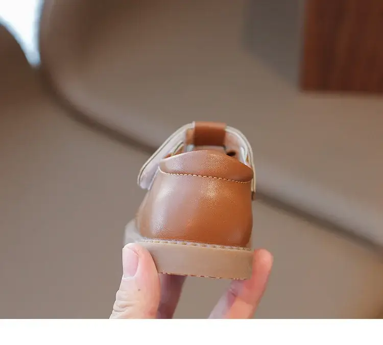 2025 New Kids Leather Bow Shoes White Soft Sole — feature 20