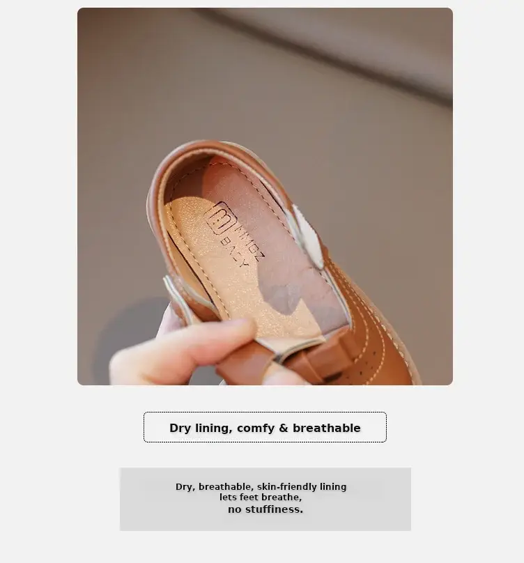 2025 New Kids Leather Bow Shoes White Soft Sole — feature 4