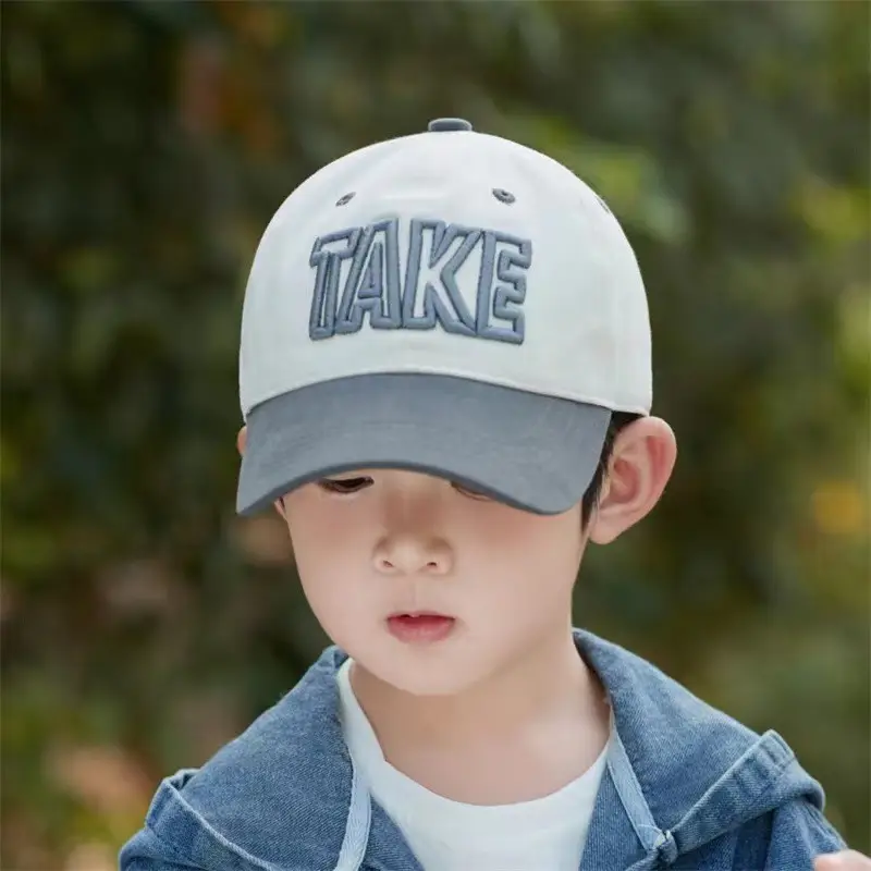 Kids Baseball Cap "TAKE" White Grey 2024 — feature 11