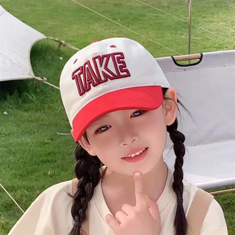 Kids Baseball Cap "TAKE" White Grey 2024 — feature 14