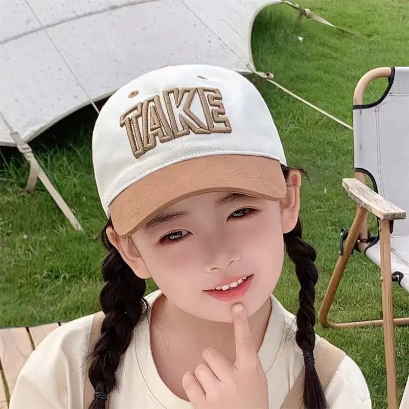 Kids Baseball Cap "TAKE" White Grey 2024 — feature 16