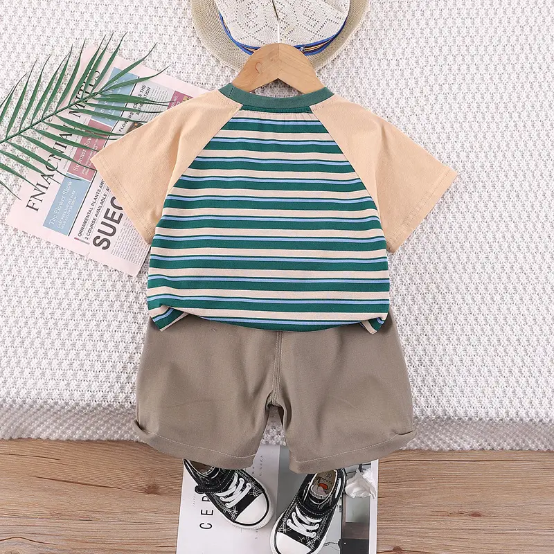 Children Striped Shorts T-Shirt Set Summer 2024 - Image 5