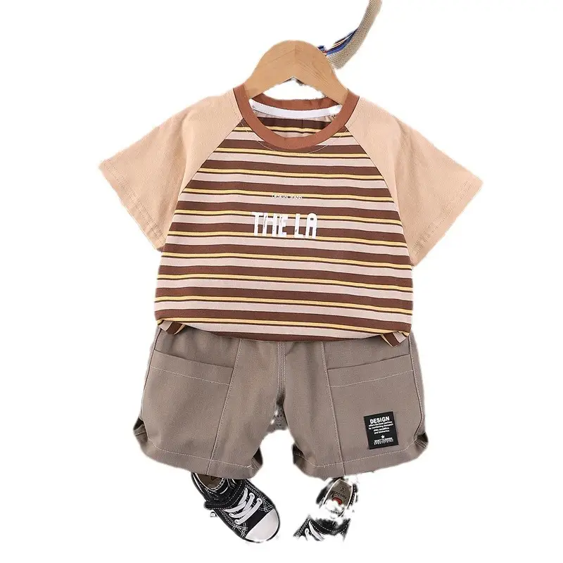 Children Striped Shorts T-Shirt Set Summer 2024 - Image 6