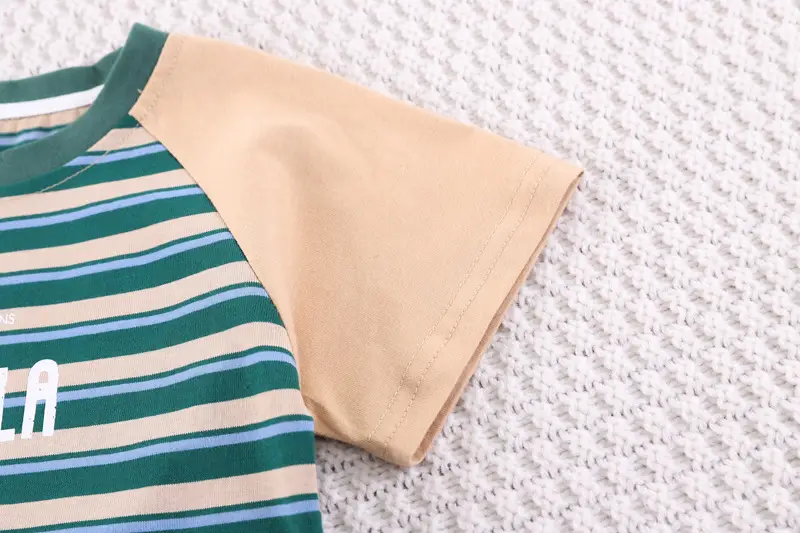Children Striped Shorts T-Shirt Set Summer 2024 — feature 8