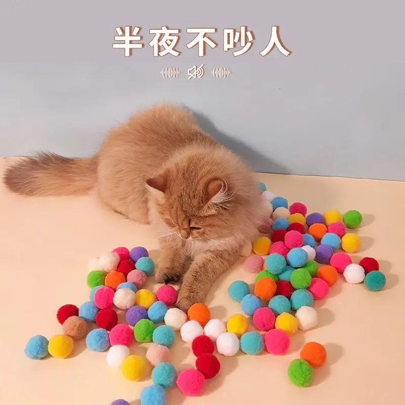 Cat Toy Plush Ball Launcher Bullet Silent Ball Plush Toy Gun Interactive Self-Pleasure Relief Pet Cat