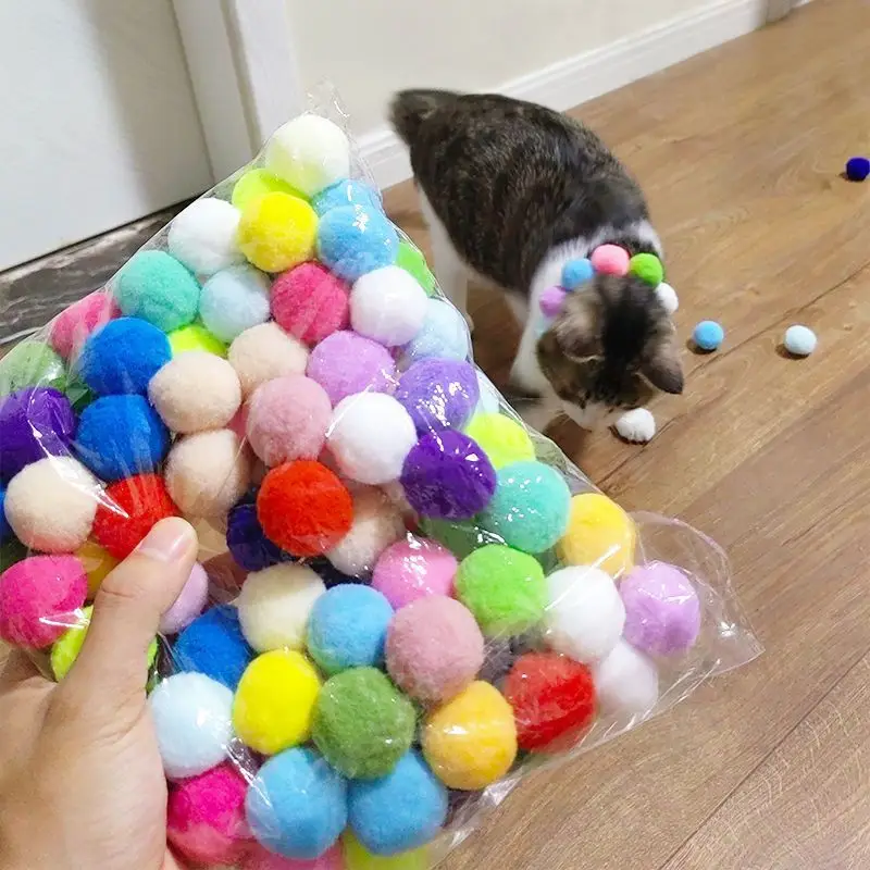 Cat Toy Plush Ball Launcher Bullet Silent Ball Plush Toy Gun Interactive Self-Pleasure Relief Pet Cat