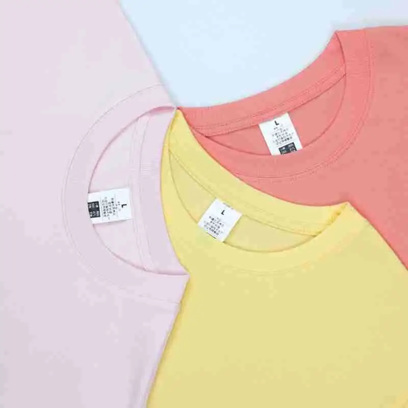 Men Cotton T-Shirt Yellow Short Sleeve Loose Fit - Image 39