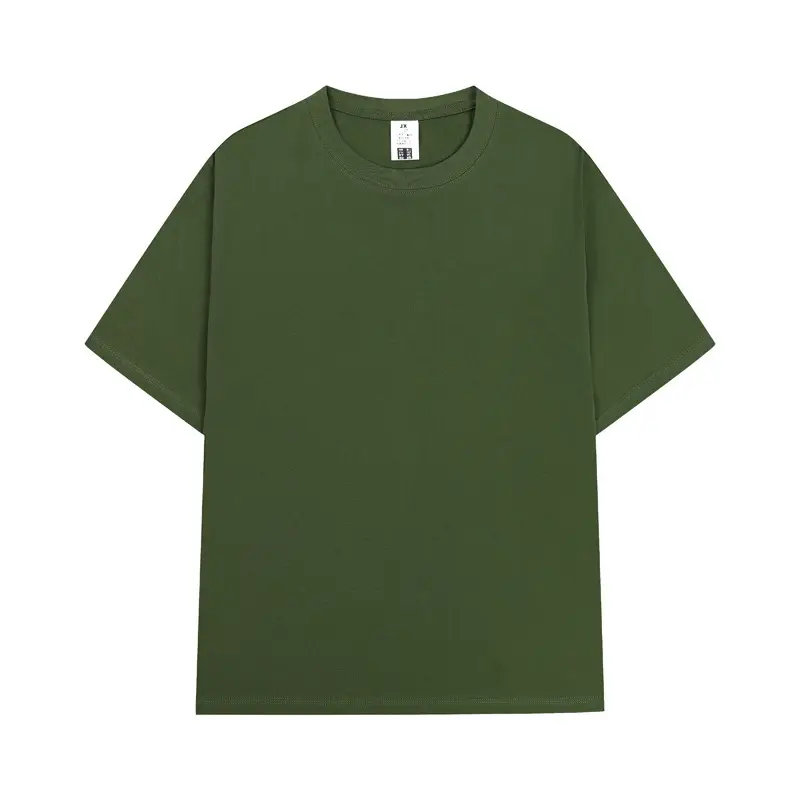 Men Cotton T-Shirt Yellow Short Sleeve Loose Fit - Image 20