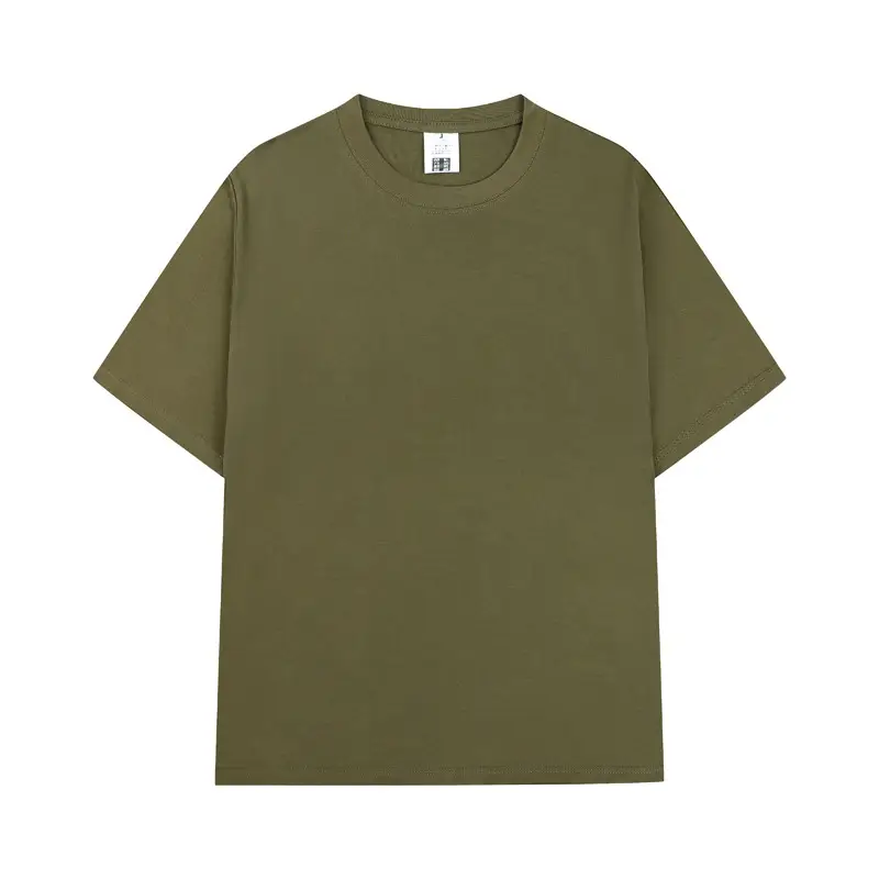 Men Cotton T-Shirt Yellow Short Sleeve Loose Fit - Image 18