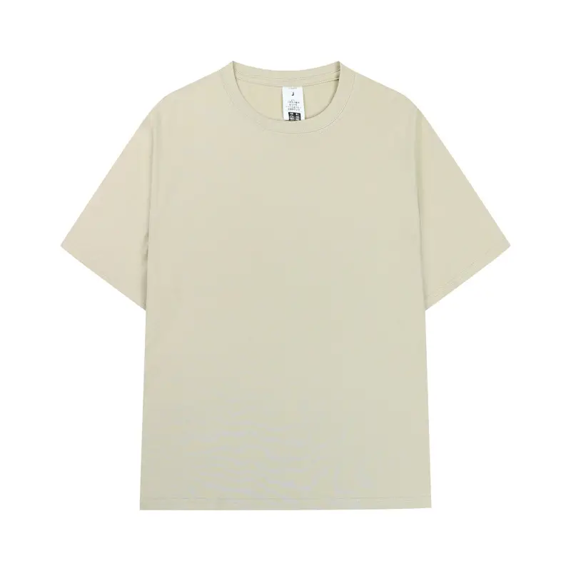 Men Cotton T-Shirt Yellow Short Sleeve Loose Fit - Image 26
