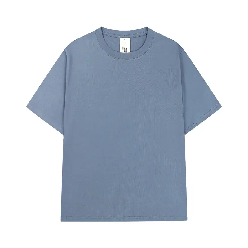 Men Cotton T-Shirt Yellow Short Sleeve Loose Fit - Image 27
