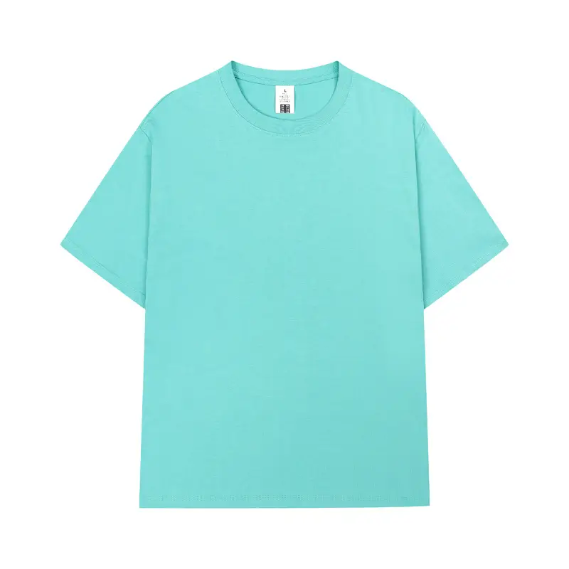 Men Cotton T-Shirt Yellow Short Sleeve Loose Fit - Image 29