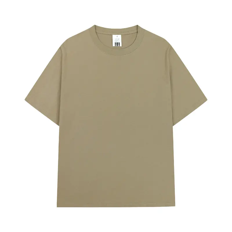 Men Cotton T-Shirt Yellow Short Sleeve Loose Fit - Image 32