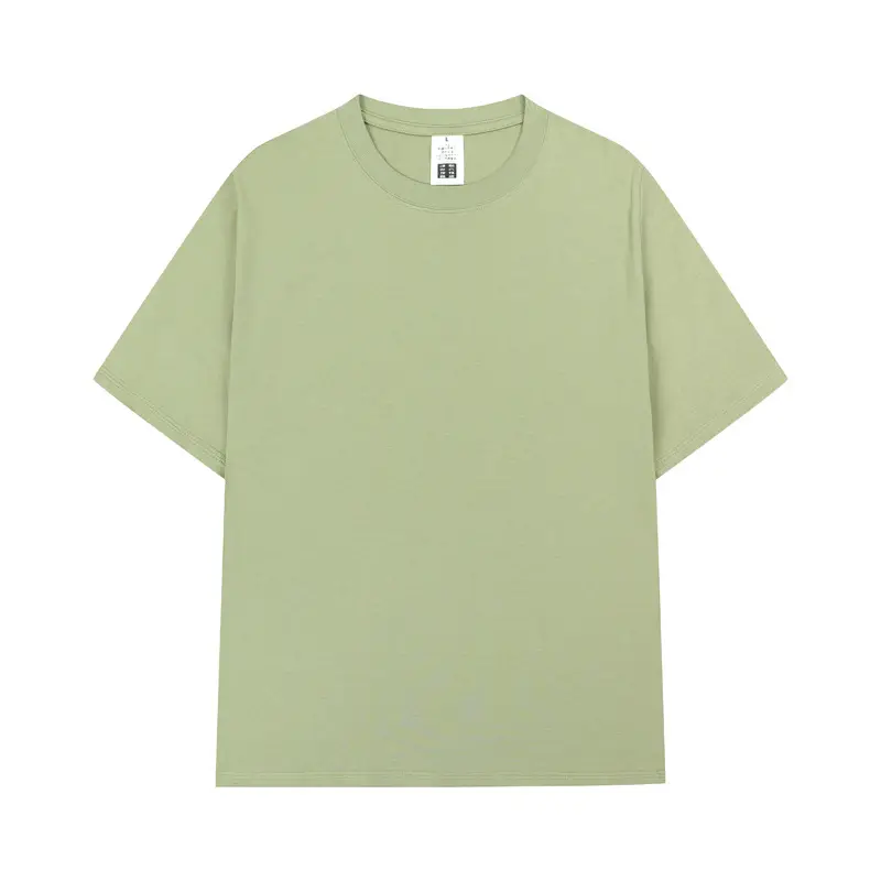 Men Cotton T-Shirt Yellow Short Sleeve Loose Fit - Image 33