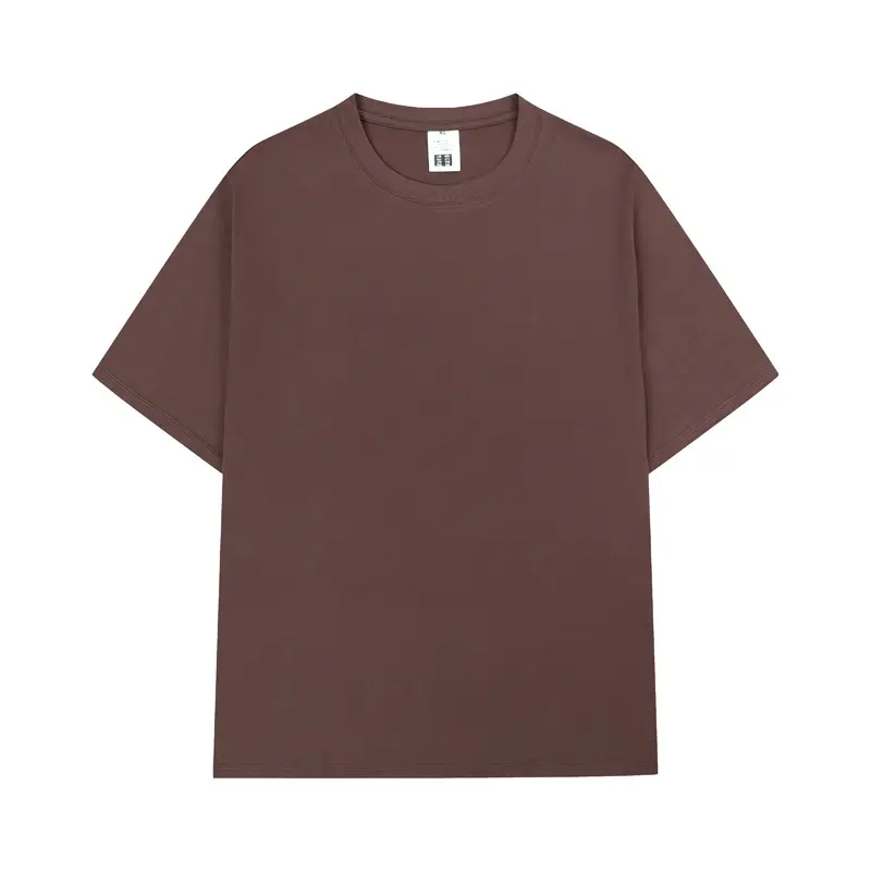 Men Cotton T-Shirt Yellow Short Sleeve Loose Fit - Image 34