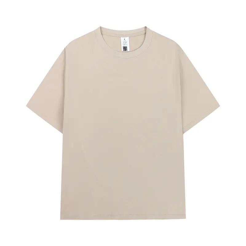 Men Cotton T-Shirt Yellow Short Sleeve Loose Fit - Image 35