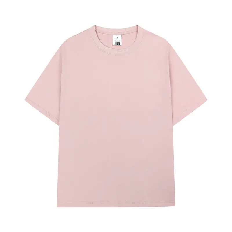 Men Cotton T-Shirt Yellow Short Sleeve Loose Fit - Image 5