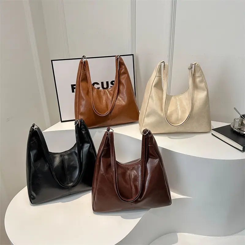 Women's Beige Canvas Shoulder Tote Bag 2024