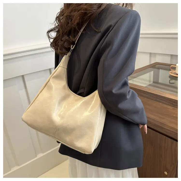 Women's Beige Canvas Shoulder Tote Bag 2024 — feature 15