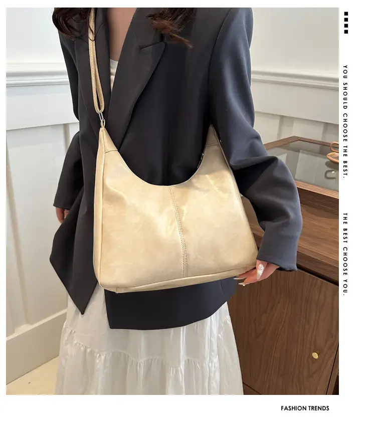 Women's Beige Canvas Shoulder Tote Bag 2024 — feature 2