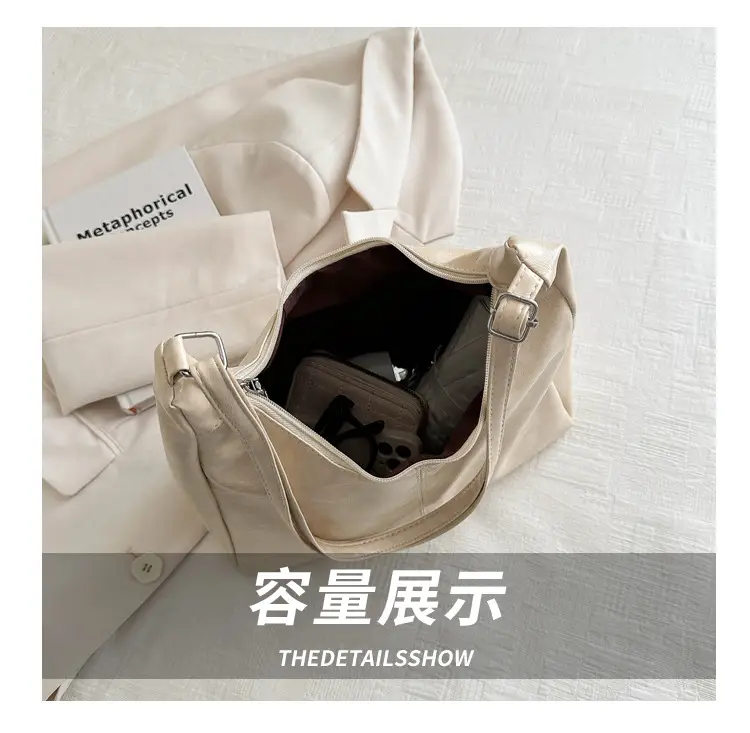 Women's Beige Canvas Shoulder Tote Bag 2024 — feature 8