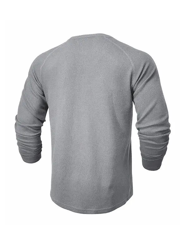 Men's Long Sleeve T-Shirt Turquoise Black Large