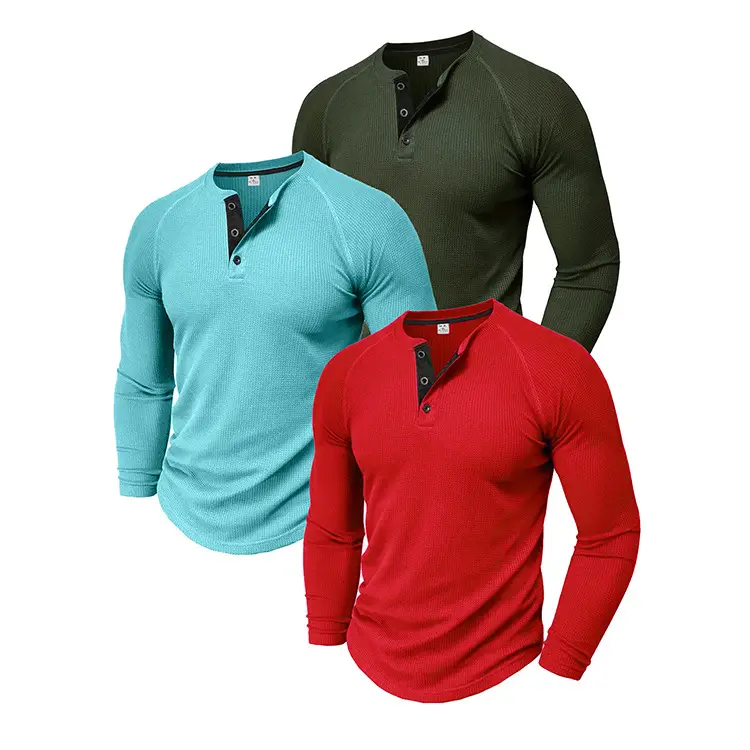 Men's Long Sleeve T-Shirt Turquoise Black Large — feature 11