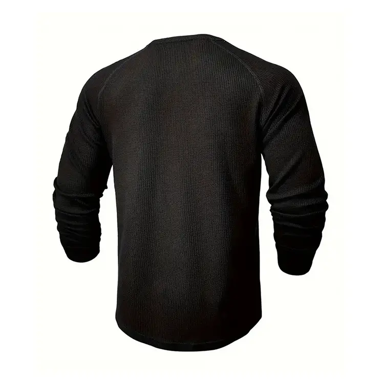 Men's Long Sleeve T-Shirt Turquoise Black Large — feature 16