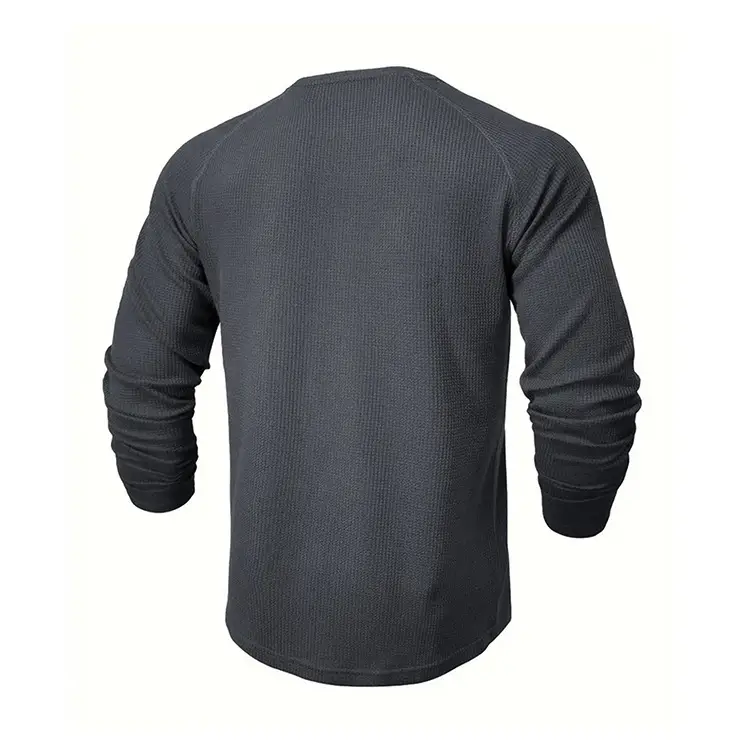 Men's Long Sleeve T-Shirt Turquoise Black Large — feature 19