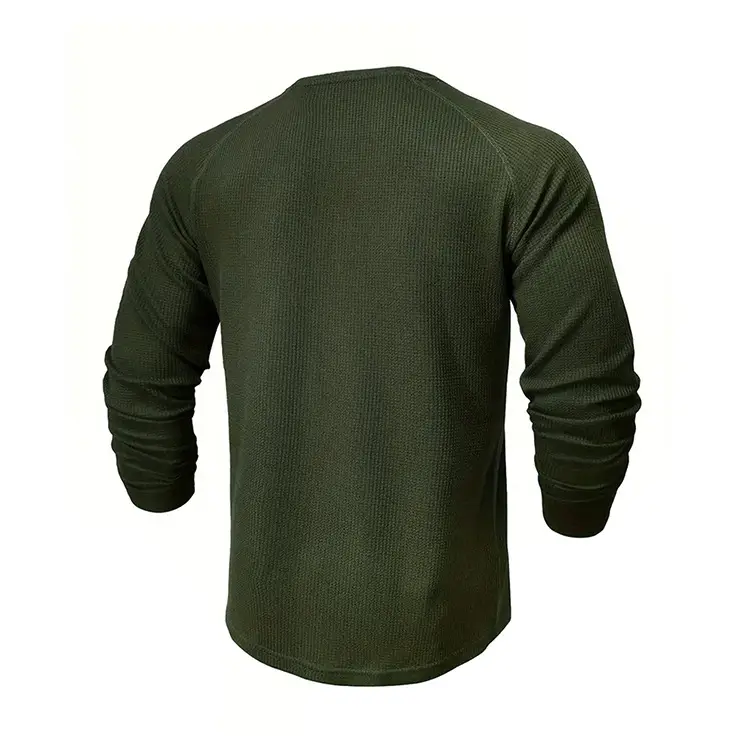 Men's Long Sleeve T-Shirt Turquoise Black Large — feature 22