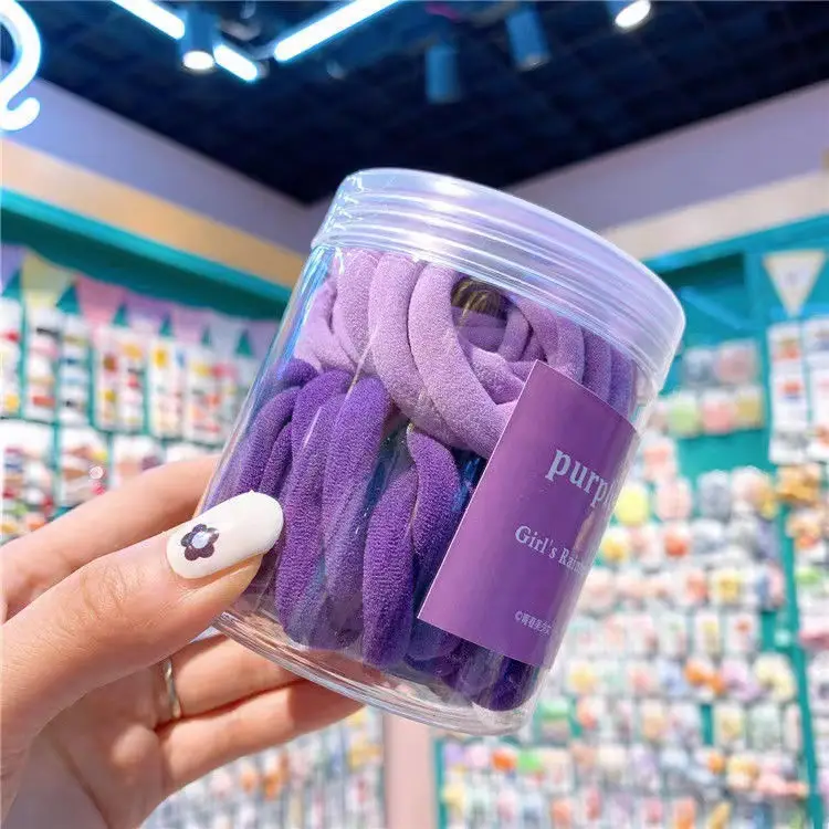50-Piece Girl Gradient Hair Ropes with High Elastic Towel Ring - Image 2