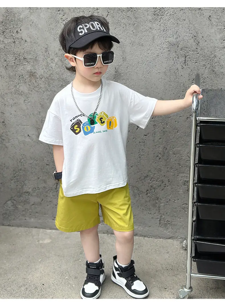 Boys Camping Short Sleeve T-Shirt Green Shorts Set — feature 16