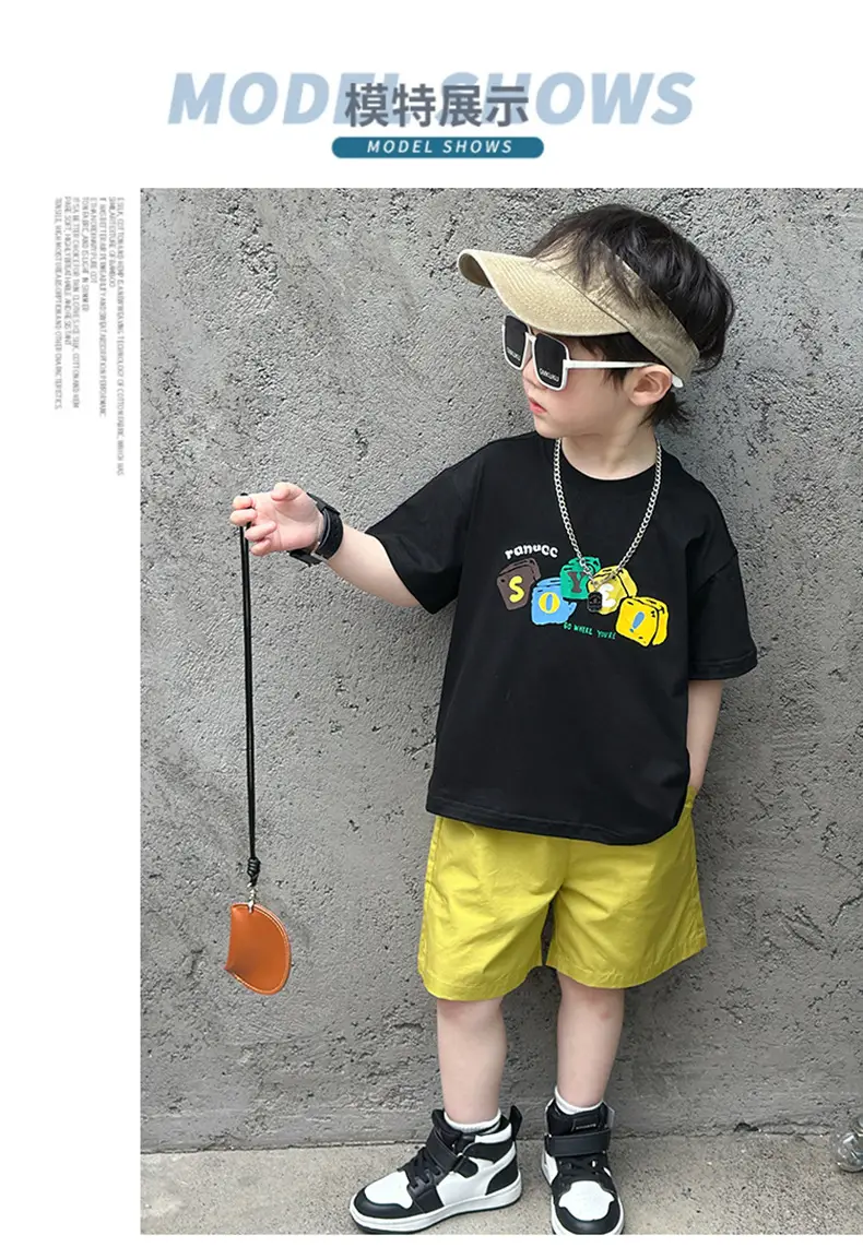Boys Camping Short Sleeve T-Shirt Green Shorts Set — feature 6