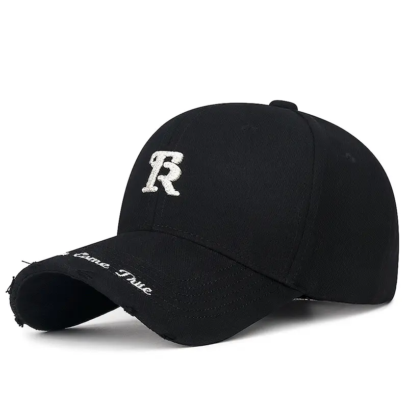 Black Korean Style Ripped Cap for Men Women - Image 16