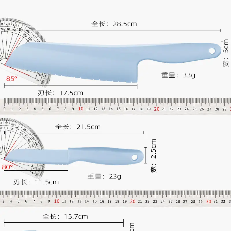 Baby Safety Knife Fork Plate Set Blue Plastic — feature 13