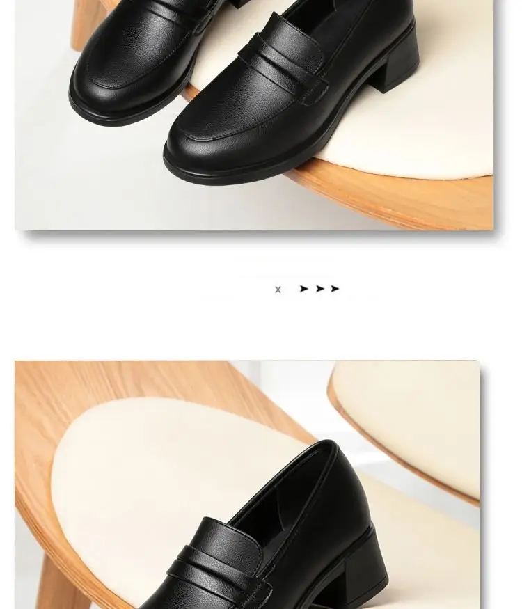 Leather surface middle-aged women's leather shoes deep mouth mid heel work shoes single-layer shoes soft bottom soft leather mother shoes middle-aged and elderly spring and summer — feature 10
