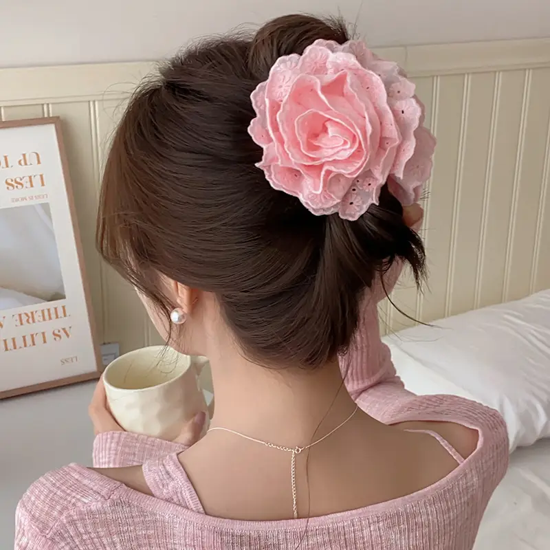First Love Lace Flower Clip for Women 2024 Large Hair Volume - Image 6