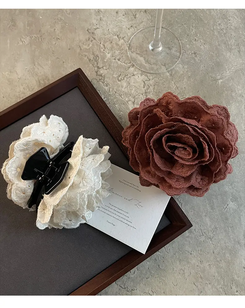First Love Lace Flower Clip for Women 2024 Large Hair Volume — feature 5