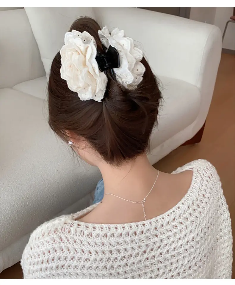 First Love Lace Flower Clip for Women 2024 Large Hair Volume — feature 6
