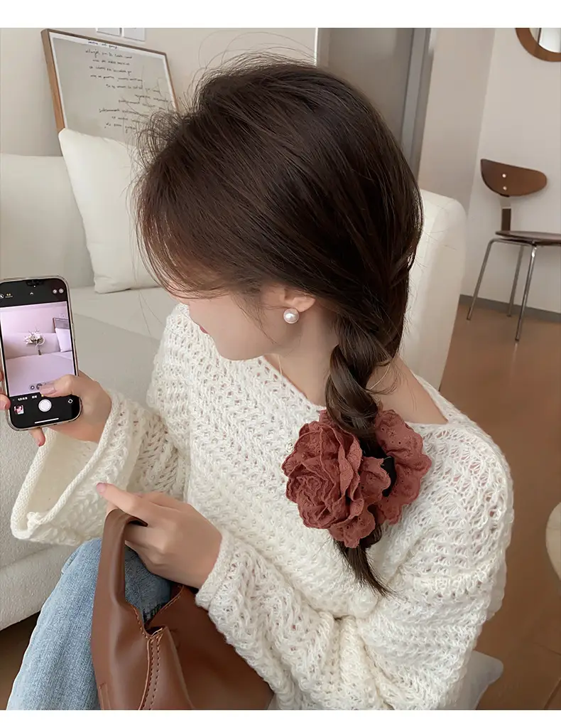 First Love Lace Flower Clip for Women 2024 Large Hair Volume — feature 8