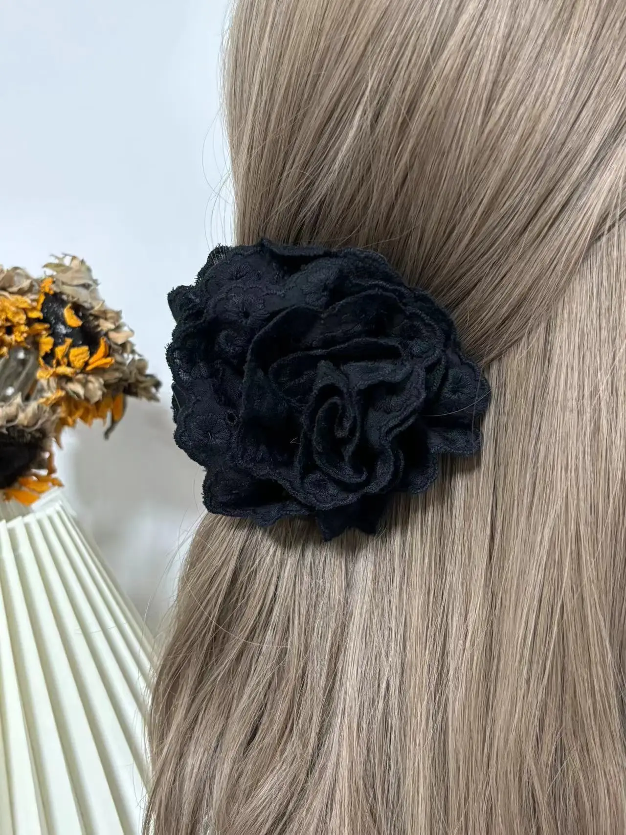 First Love Lace Flower Clip for Women 2024 Large Hair Volume - Image 3