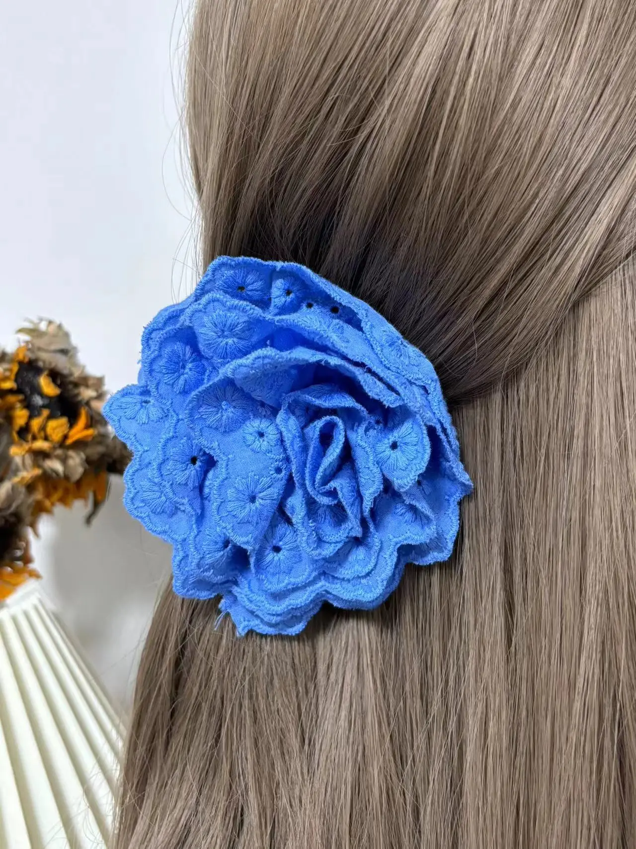 First Love Lace Flower Clip for Women 2024 Large Hair Volume - Image 4