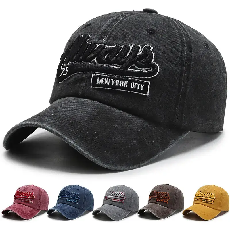 Men's Maroon Washed Denim Baseball Cap with "Alvariz" Logo - Image 6