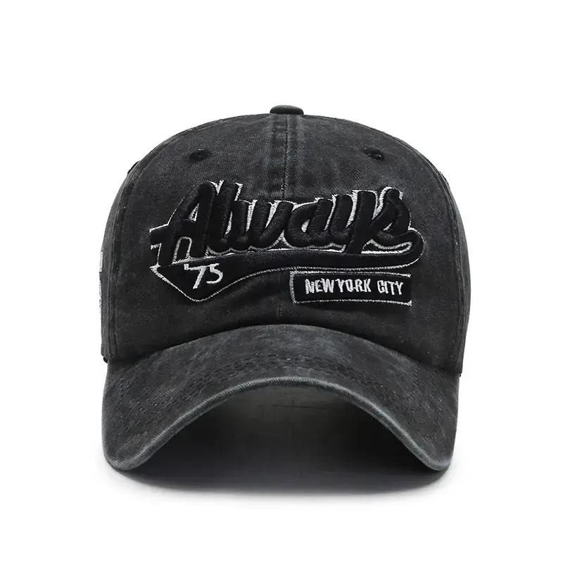 Men's Maroon Washed Denim Baseball Cap with "Alvariz" Logo - Image 7