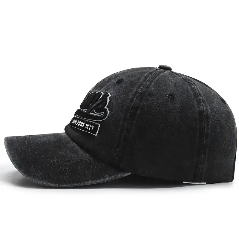 Men's Maroon Washed Denim Baseball Cap with "Alvariz" Logo - Image 8
