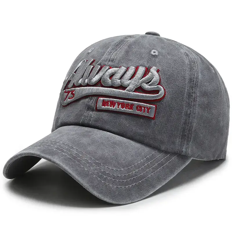Men's Maroon Washed Denim Baseball Cap with "Alvariz" Logo - Image 9
