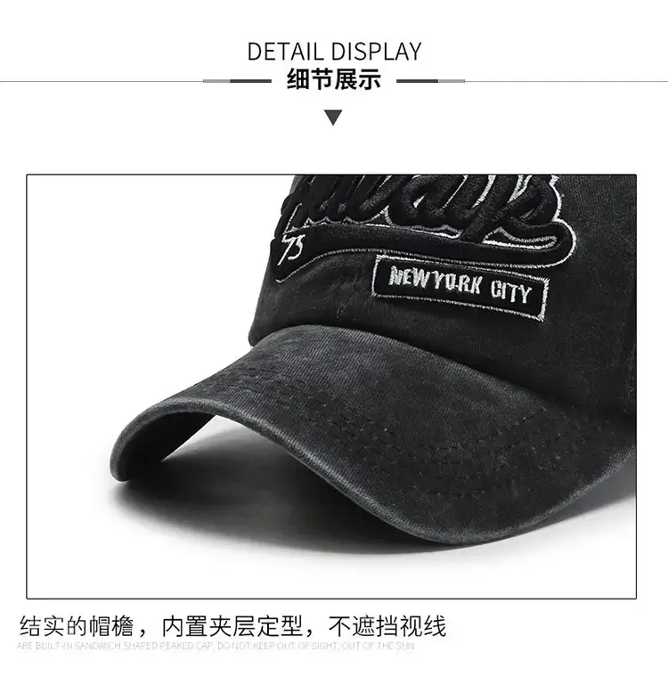 Men's Maroon Washed Denim Baseball Cap with "Alvariz" Logo — feature 5