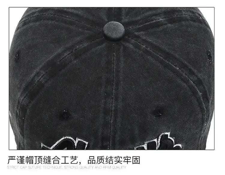 Men's Maroon Washed Denim Baseball Cap with "Alvariz" Logo — feature 6